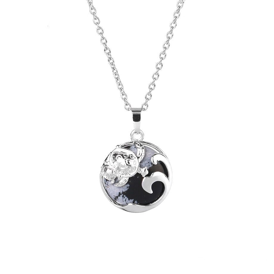Collier Obsidienne Neige "Emily"