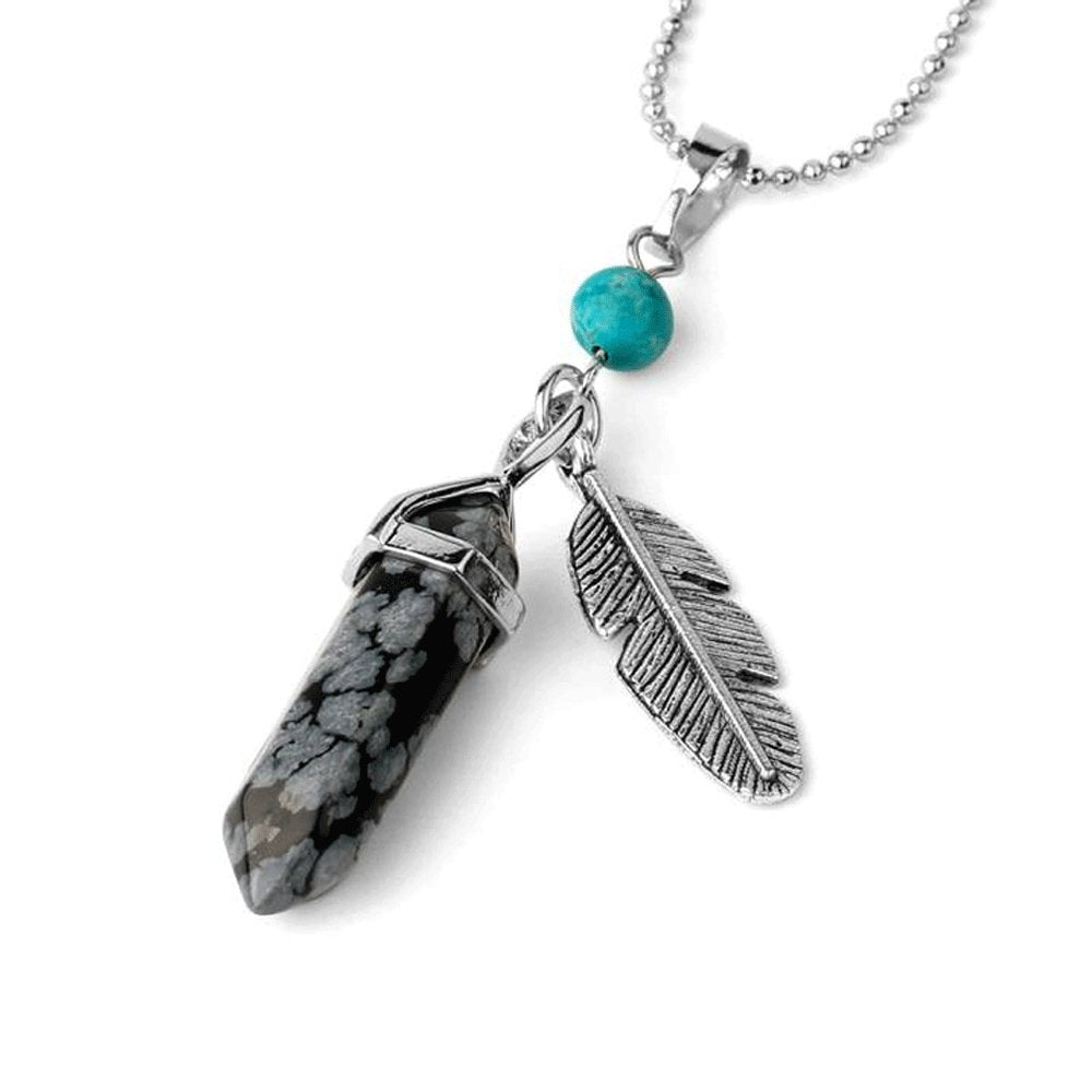 Collier Obsidienne Neige "Janelle"
