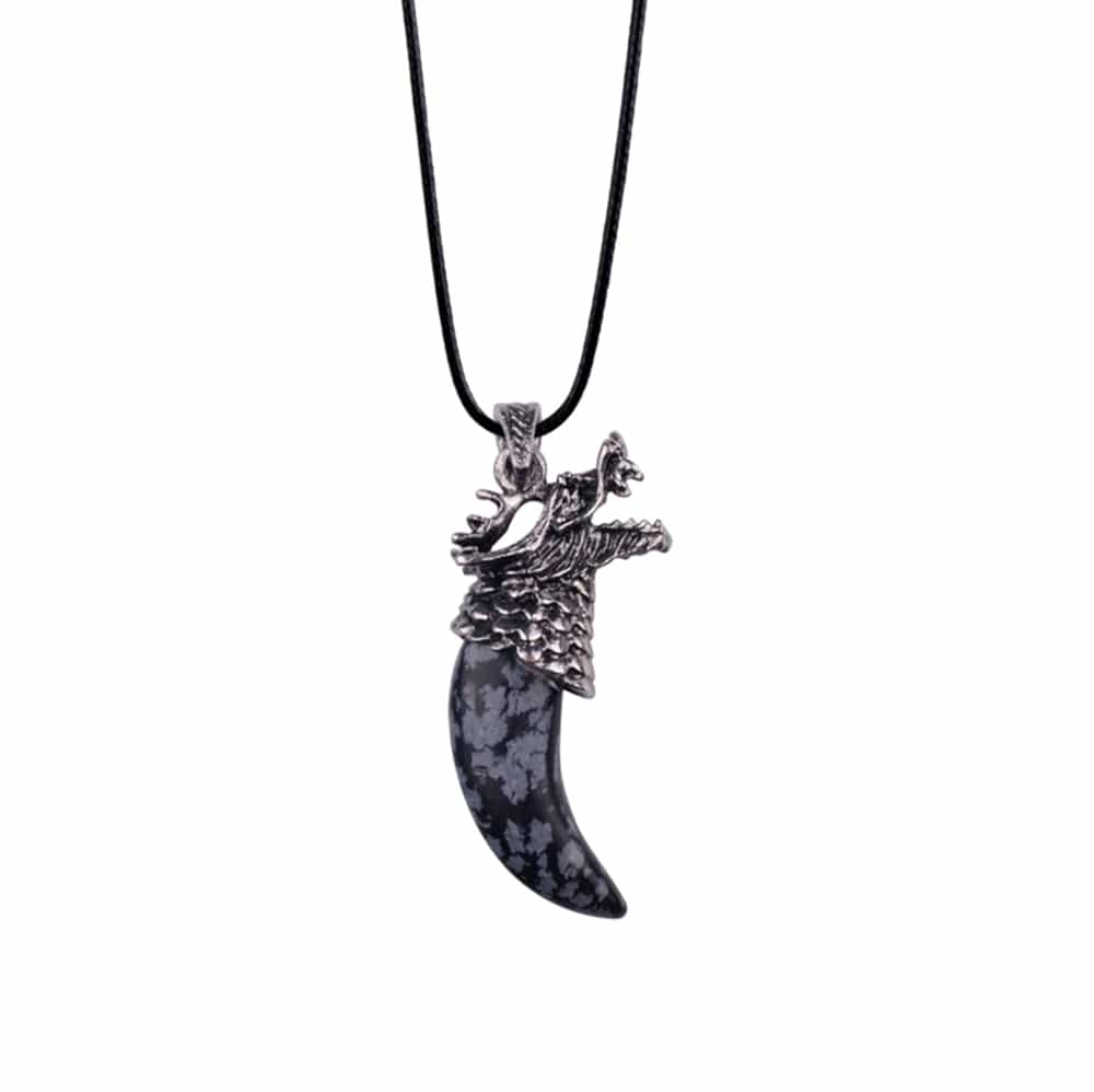 Collier Obsidienne Neige "Laly"