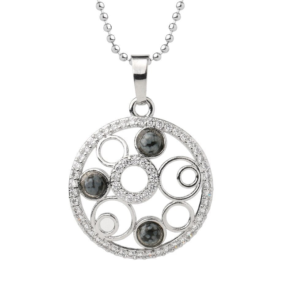 Collier Obsidienne Neige "Tina"