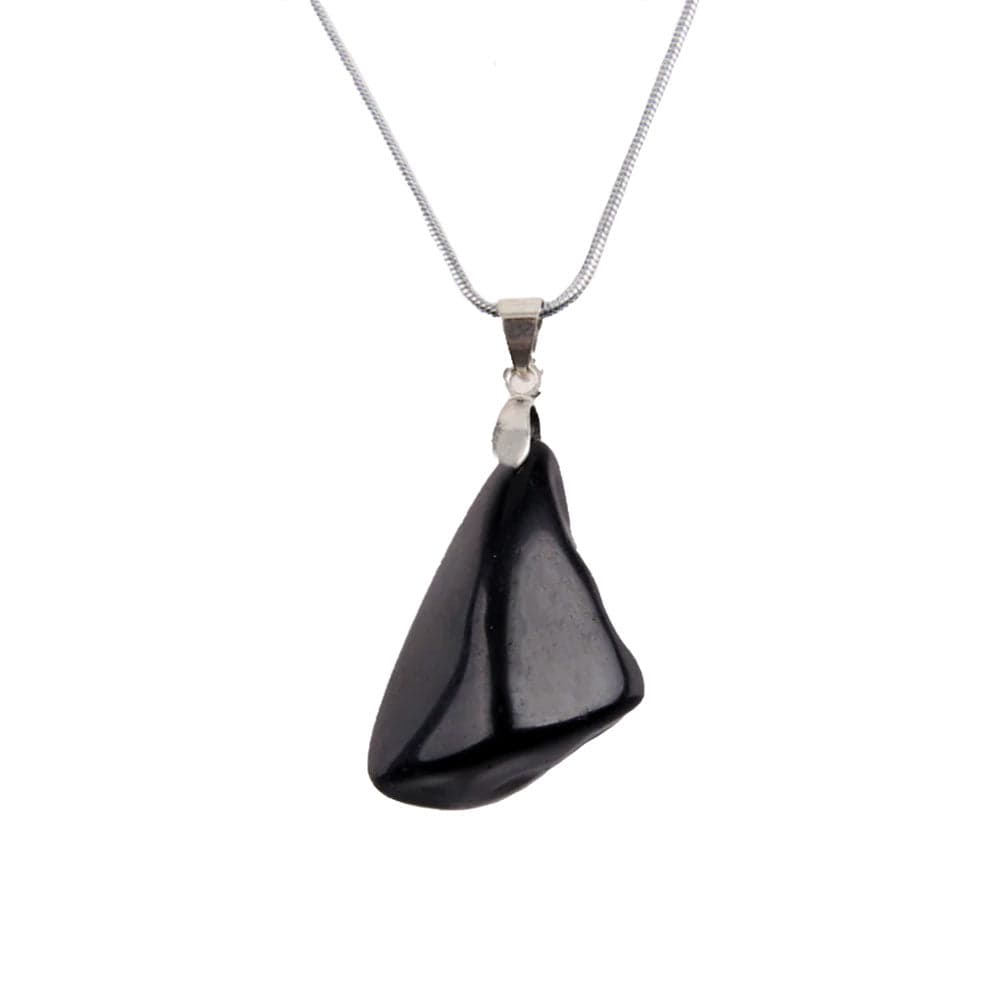 Collier Obsidienne Noire "Isaline" en Acier Inoxydable