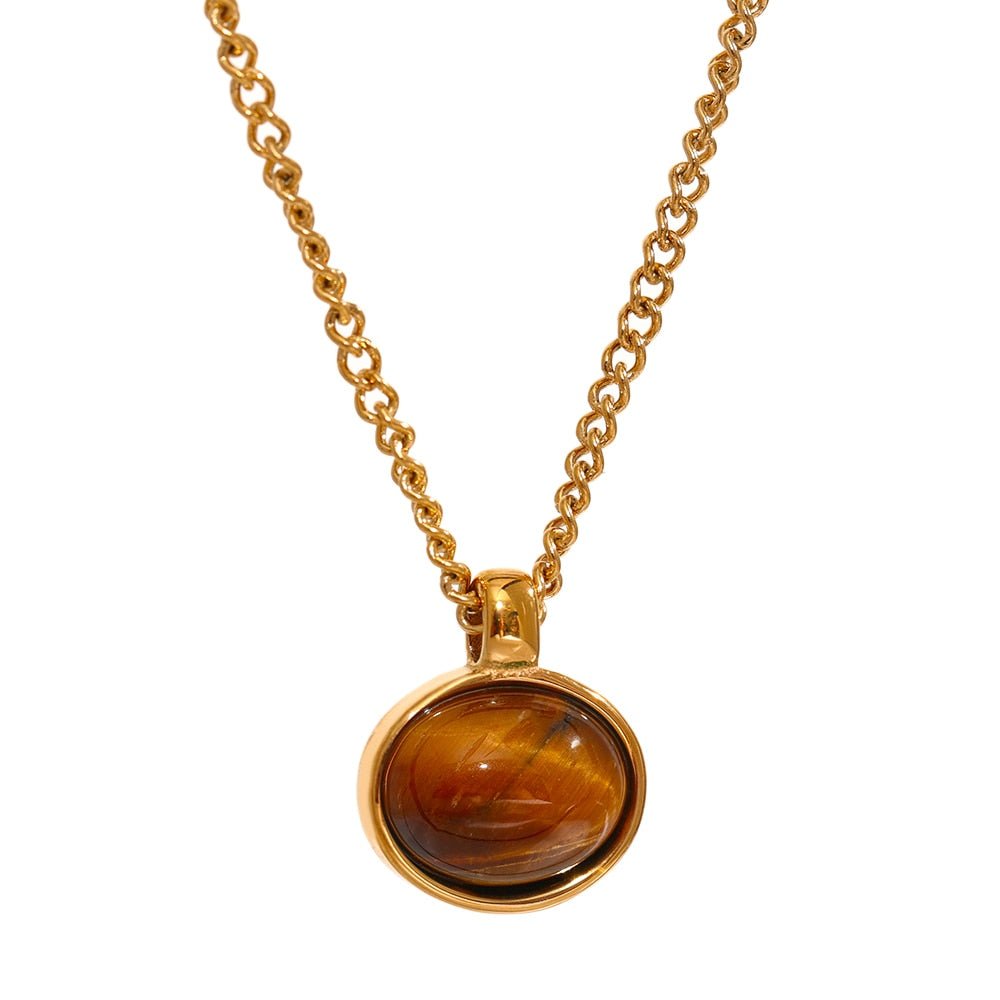 Collier Oeil De Tigre "Cameron" en Acier Inoxydable