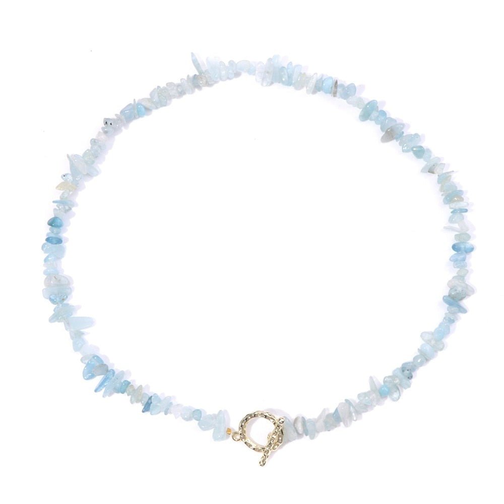Collier Perles Aigue Marine "Daisy"