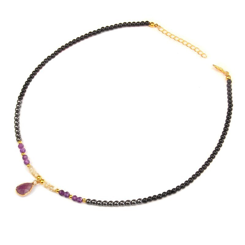 Collier Perles Améthyste "Rosa"