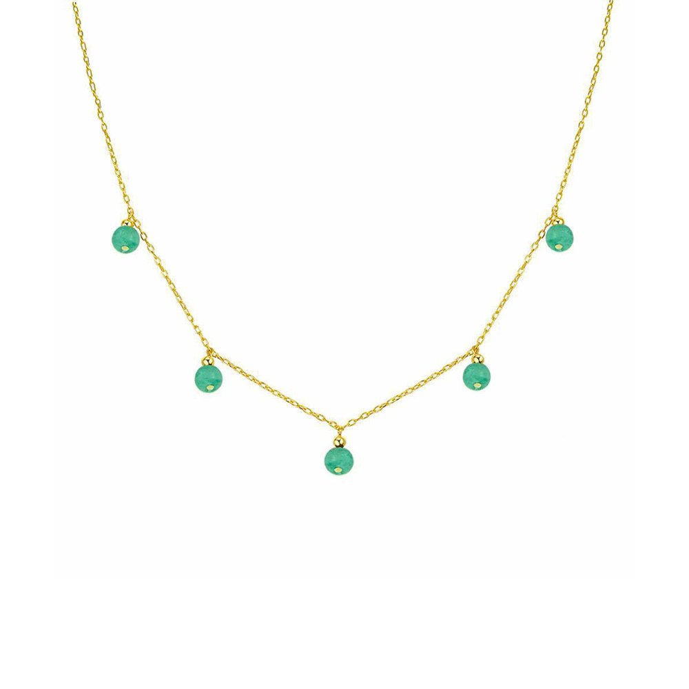 Collier Perles Aventurine "Iris" en Argent 925