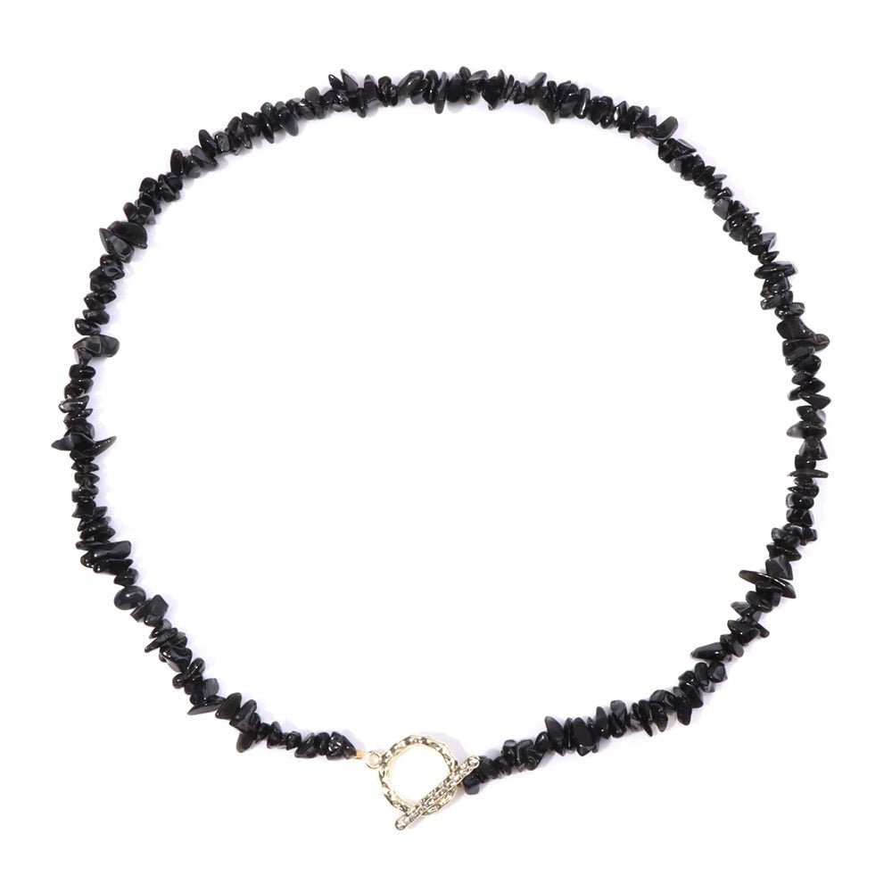 Collier Perles Obsidienne "Victoria"