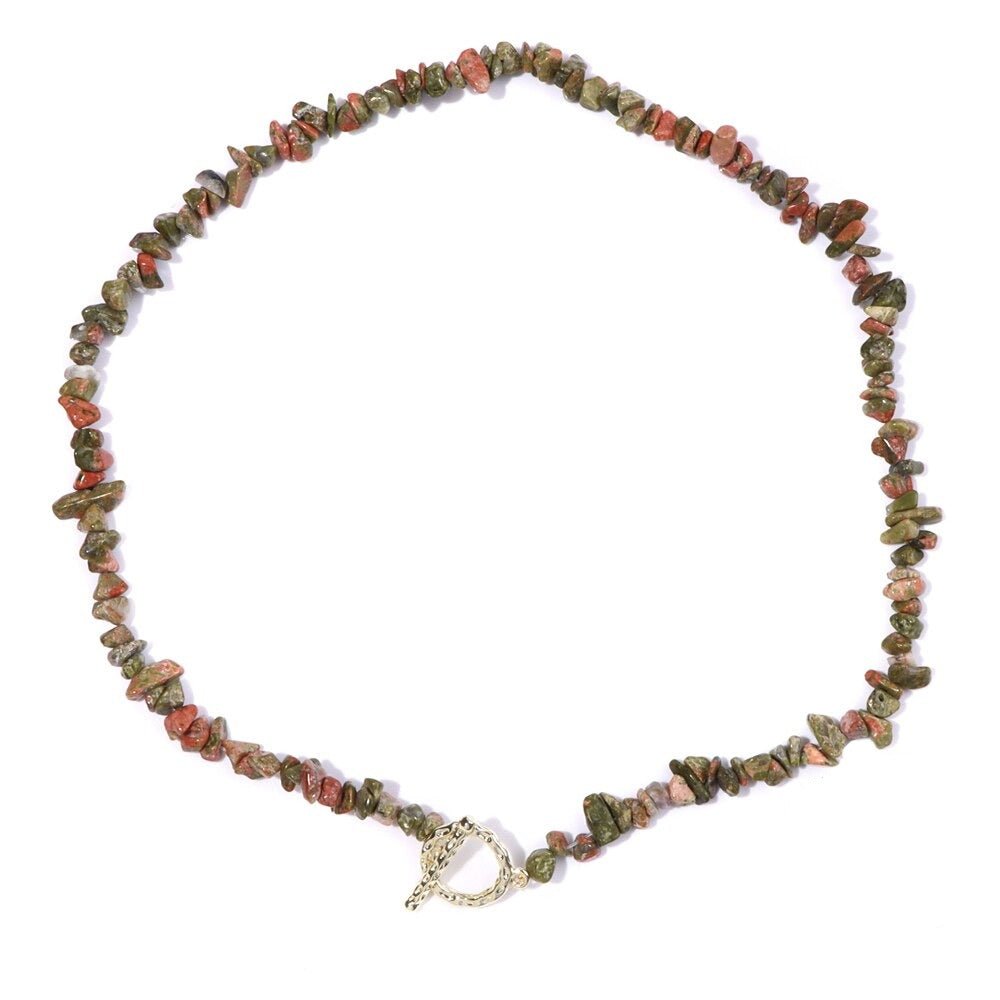 Collier Perles Unakite "Hada"