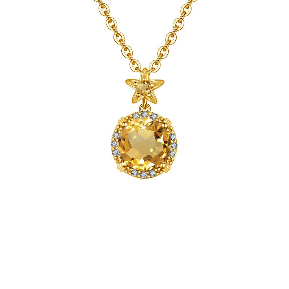 Collier Pierre Citrine "Marie" en Argent 925