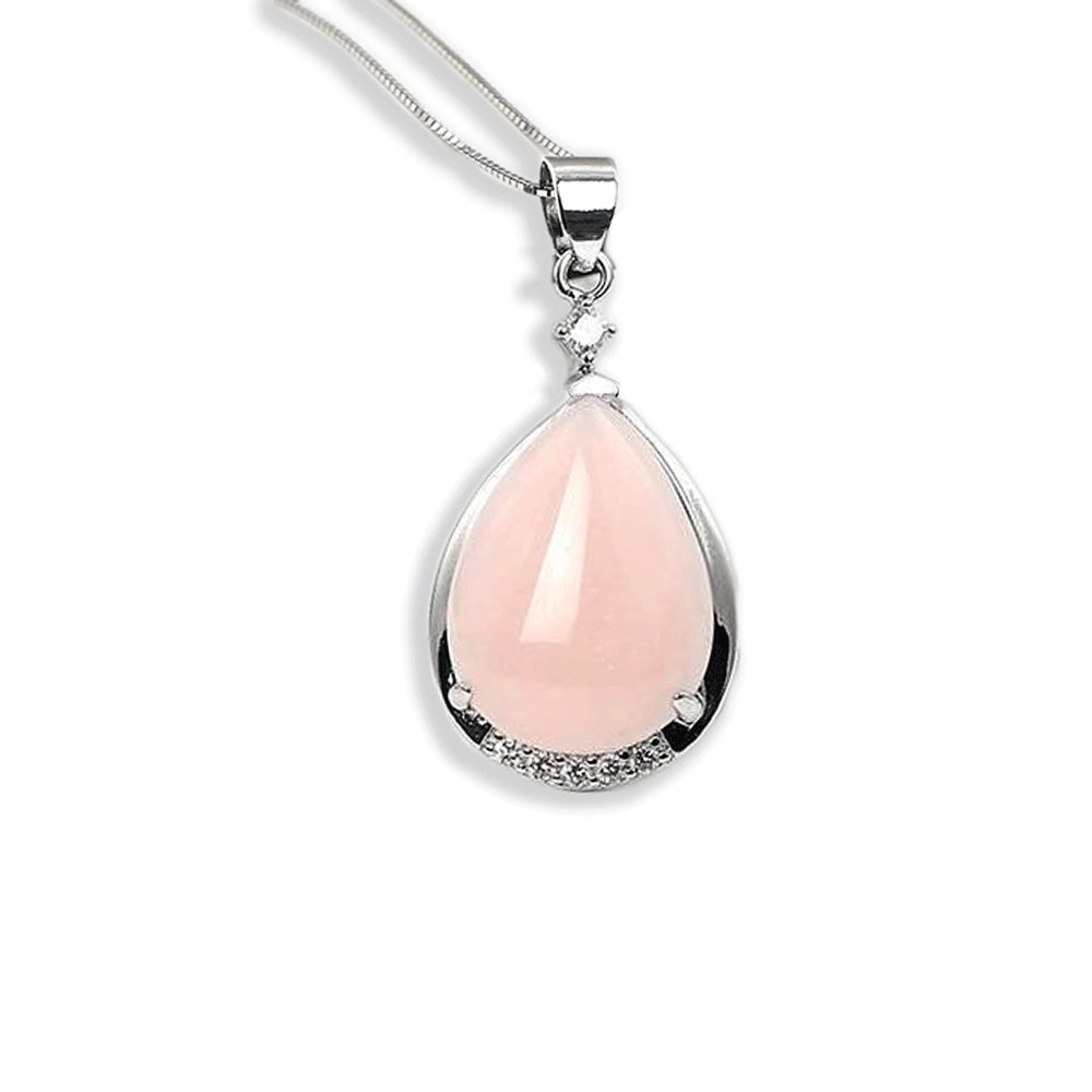 Collier Pierre Quartz Rose "Cécile" en Argent 925
