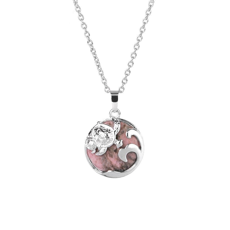 Collier Pierre Rhodonite "Luna"