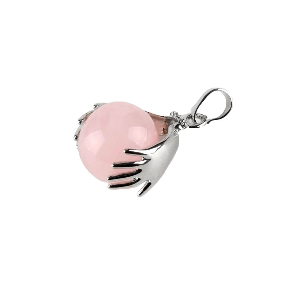 Collier Quartz Rose "Adèle" en Plaqué Argent