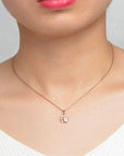 Collier Quartz Rose "Louise" en Argent 925