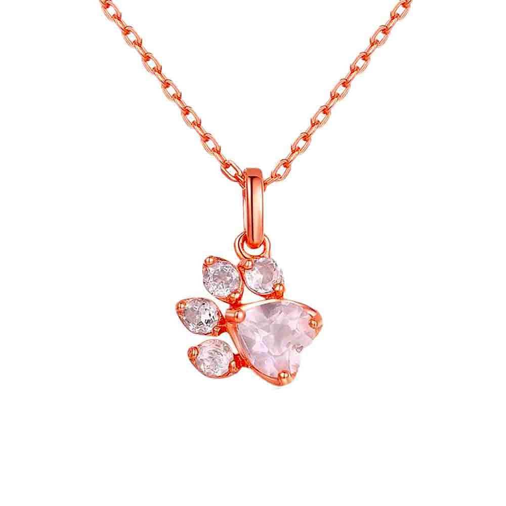 Collier Quartz Rose "Louise" en Argent 925