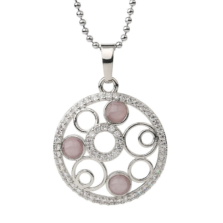 Collier Quartz Rose "Suzanne"
