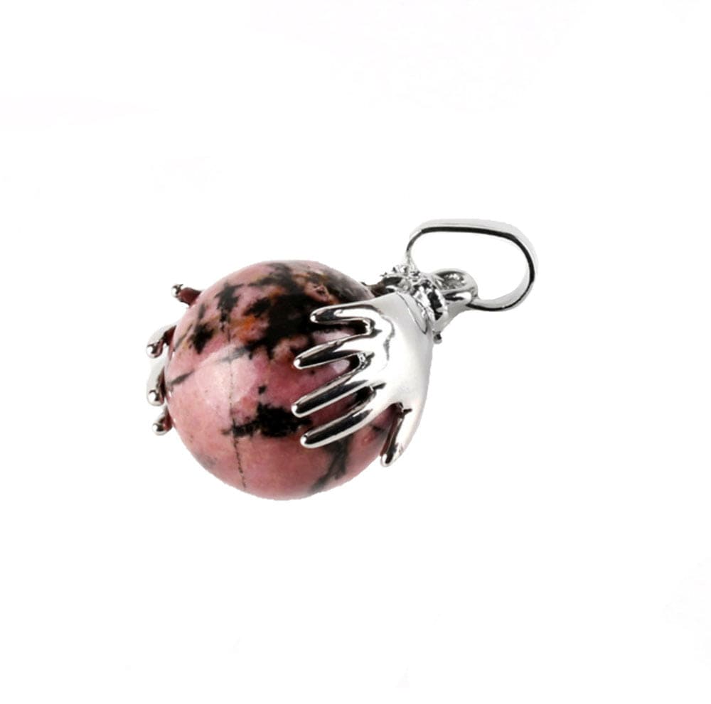 Collier Rhodonite "Dina" en Plaqué Argent