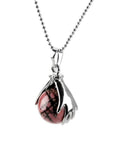 Collier Rhodonite "Dina" en Plaqué Argent
