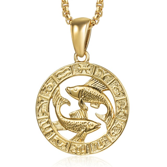 Collier Signe Astrologique Poissons en Acier