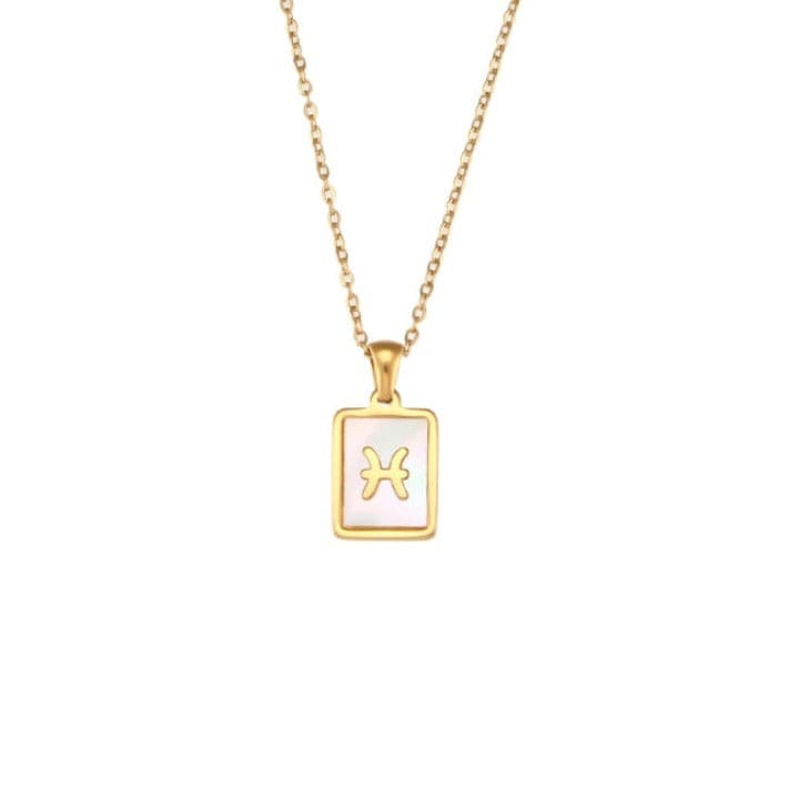 Collier Signe Astrologique Poissons en Acier Inoxydable