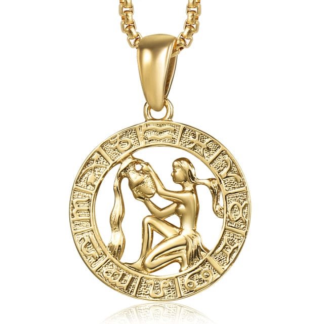 Collier Signe Astrologique Verseau en Acier