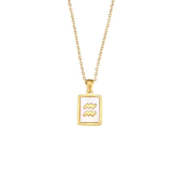 Collier Signe Astrologique Verseau en Acier Inoxydable