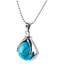 Collier Turquoise "Agathe" en Plaqué Argent