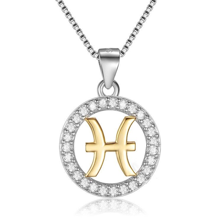 Pendentif Astrologie Poissons en Argent 925
