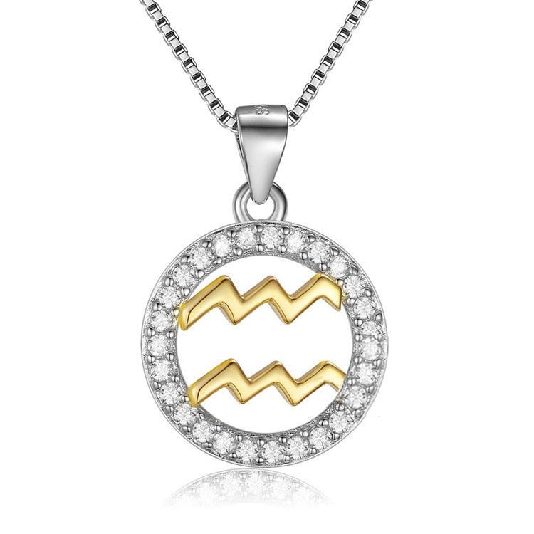 Pendentif Astrologie Verseau en Argent 925
